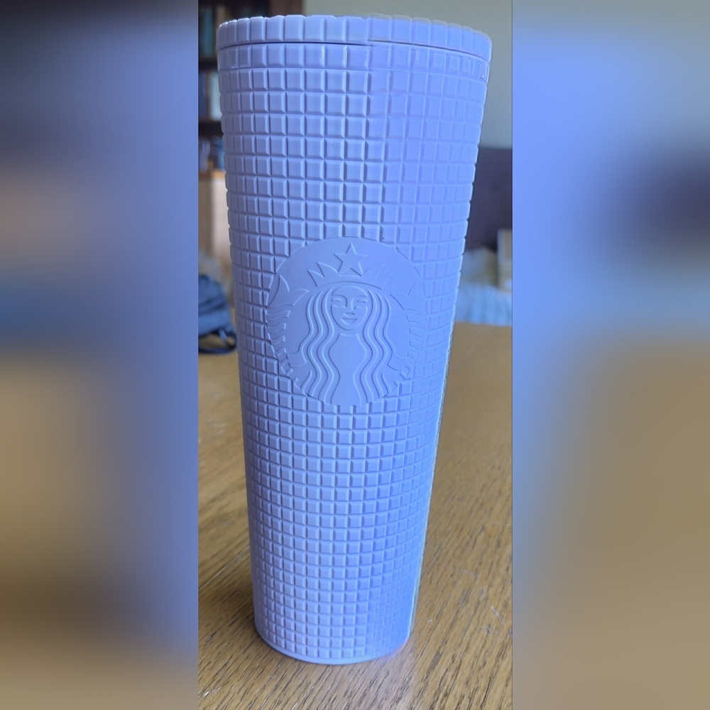 Starbucks 2021 Matte Lilac Lavender Grid Studded 24 oz Tumbler Soft Touch